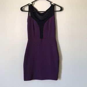 Purple and black fitted dress